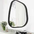 Asymmetrical Small Wall Mirror Irregular Wood Frame Modern Unique Accent Wall by HLFMVWE