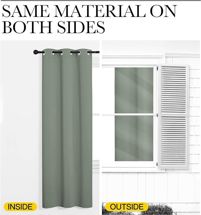 NICETOWN Bedroom Curtain Panels Blackout Draperies, Thermal Insulated Solid - Image 6