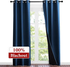 NICETOWN Moroccan Blue Full Shade Curtain Panels, Pair of Thermal Insulated & - Image 2