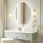 USHOWER Bathroom Mirror for Over Sink, 24x36 Inch Oval Frameless Mirror - Image 6