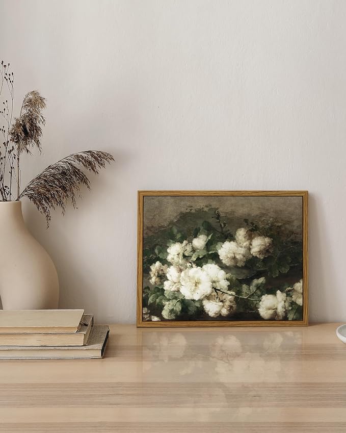 InSimSea Framed Canvas Wall Art Vintage Decor, Vintage Flower Pictures Decor - Image 2