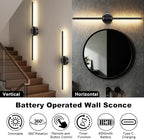 Battery Operated Wall Sconces Set of 2, Dimmable 8000mAh Rechargeable Wall - Image 2