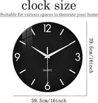 XFM Black Wall Clock 16 Inch Simple Wall Clocks Battery Operated Modern - Image 7