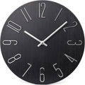 jomparis Black Wall Clock Modern Style Plastic Wooden Wall Clocks Decor 12 Inch by JOMPARIS