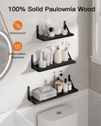 AMADA HOMEFURNISHING Wall Shelves Set of 6, Wood Floating Shelves - Image 5