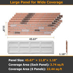 ROOMTEC 6-Pack Faux Brick Wall Covering Panels - Image 2