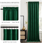 NICETOWN Emerald Green Velvet Curtains 96 inches Long, Home Decoration Thermal - Image 6
