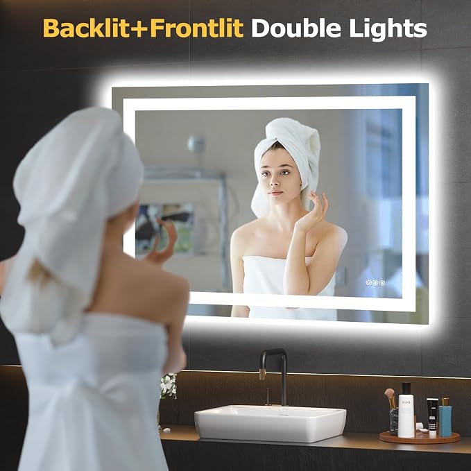 Hivone 40X30 LED Bathroom Mirror - Image 2