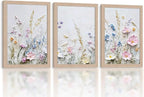 Framed 3D Floral Texture Canvas Wall Art Relief Textured Floral Oil Painting by NCYEL