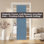 AJAZZ 100% Blackout Accordion Doors Interior Magnetic Door Curtain Closet Door - Image 6