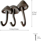 Rustic Mushroom-Shaped Decorative Wall Hook Rack Hangers - Image 2