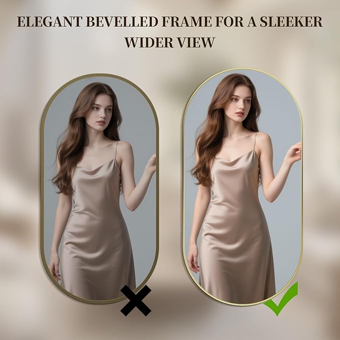 Oval Full Length Mirror, Ultra-Clear Explosion-Proof Dressing Mirror, Simple & - Image 5