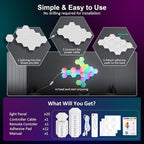 OJQ 20 Pack Hexagon Lights Wall RGB Panel - Image 7