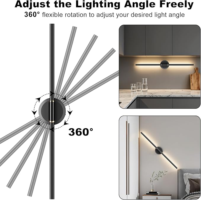 Battery Operated Wall Sconces Set of 2, Dimmable 6000mAh Rechargeable Wall - Image 6
