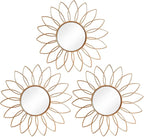 3 Pack Metal Mirrors for Wall Sunburst Wall Mirrors Home Décor Decorative by Uaussi