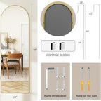 Arched Full Length Door Mirror 14x48, Metal Frame - Image 6