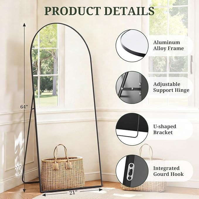 Mirror Full Length 64"x21" Full Body Floor Mirror - Image 4
