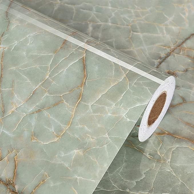 Cyan Marble Contact Paper for Countertops Waterproof Marble Wallpaper Peel and by WallpaperDecoration