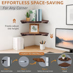 Demigo Hexagon Corner Floating Shelves Wall Mount – Solid Acacia Wood - Image 4