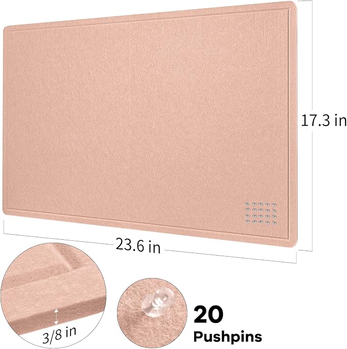 Lightomorrow Bulletin Board, 24 x 18 inches Felt Board Decorative Pin Board - Image 6