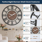 Pytha Sight 30 Inch Extra Large Giant Wall Clock, Oversized Round Silent - Image 2