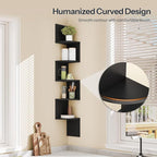 HOOBRO Corner Shelf Wall-Mounted, 5-Tier Corner Bookshelves - Image 5