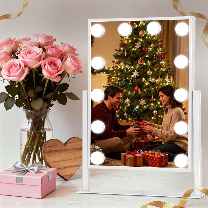 Hollywood Vanity Mirror with Lights 14" x 19", 10x Magnifying, 12 LED Bulbs - Image 8