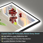68x36 Black Framed LED Bathroom Mirror - Image 9