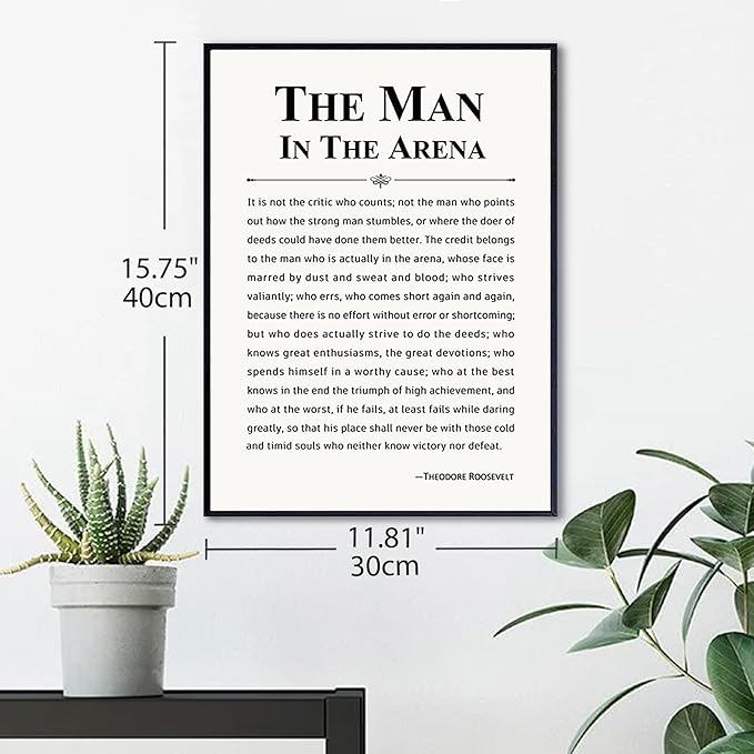 Howwii Inspirational Wall Art Office Decor The Man in the Arena Motivational - Image 6