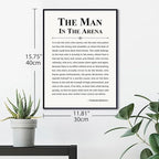 Howwii Inspirational Wall Art Office Decor The Man in the Arena Motivational - Image 6