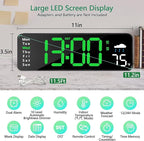 Digital Wall Clock with Remote Control, Large Display Plug in LED Digital Alarm - Image 2
