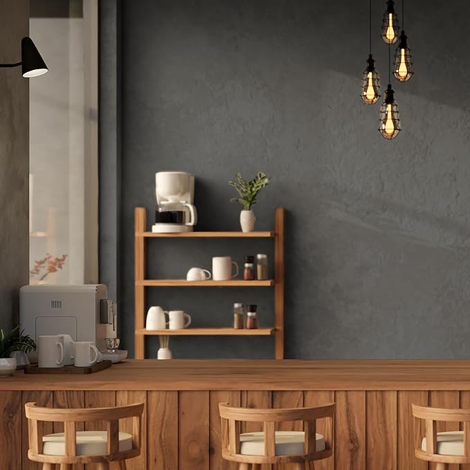 WADILE Black Gray Concrete Wallpaper 15.7 in * 354 in, Cement Contact Paper 3D - Image 5
