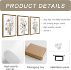 WRFON Framed Botanical Canvas Wall Art Set of 3, Watercolor Floral Prints - Image 6