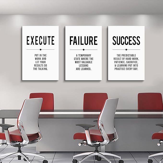 Framed Canvas Wall Art Success Quote, Office Wall Art, Positive Motivational - Image 3