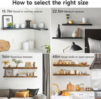 BAYKA Floating Shelves for Wall, 36 Inches Wall Mounted Wood Shelves for - Image 9