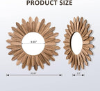 Honiway Mirror Wall Decor 21 inch Rustic Wood Boho Aesthetic Mirror - Image 5