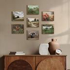 OIQArtOIQ Vintage Landscape Canvas Wall Art Framed Natural Scenery Painting - Image 6