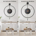 Pytha Sight Large Modern Wall Clock, 34.6×24 Inch Big Metal Minimalist Arabic - Image 4