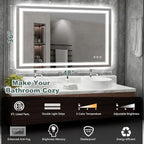 48x36 Inch LED Bathroom Mirror - Image 2