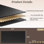 2 Pack Wood Panels for Wall, 47.24" x 23.81" Acoustic Wood Slat Wall Panel for - Image 2