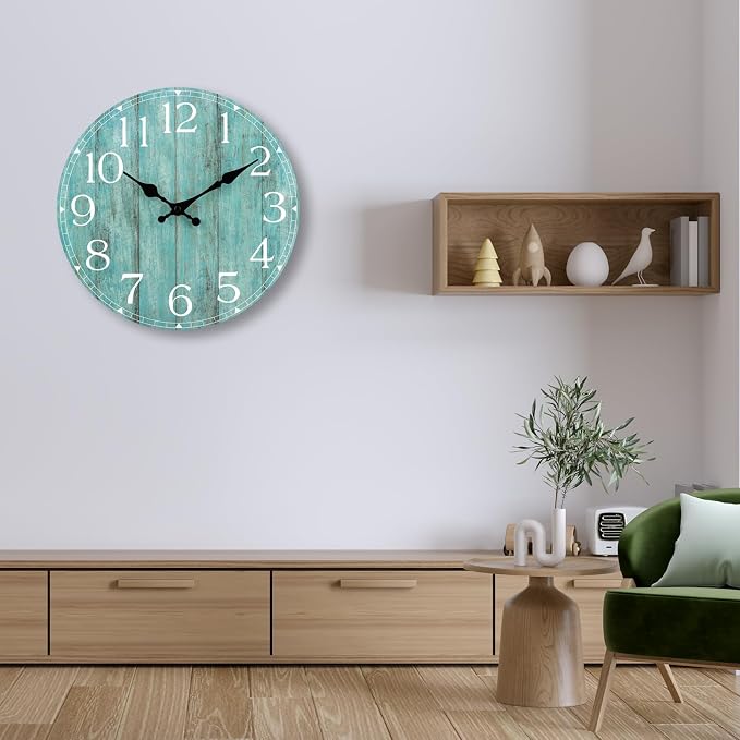 12 Inch Teal Wall Clock - Image 6