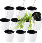 Yungyan 10 Sets 5" Self Watering Hanging Planter White Lazy Flower Pots Plastic by Yungyan