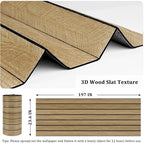 197"x23.6" Brown Wood Slat Wall Panels Self Adhesive Acoustic Slat Wall - Image 6