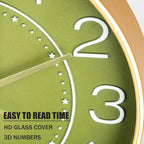 HZDHCLH Modern Wall Clocks Battery Operated, 10 inch Olive Green Clock - Image 4