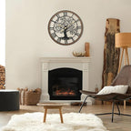 Micasso Farmhouse Oversize Wall Clock: 32Inch Rustic Tree of Life Metal - Image 6