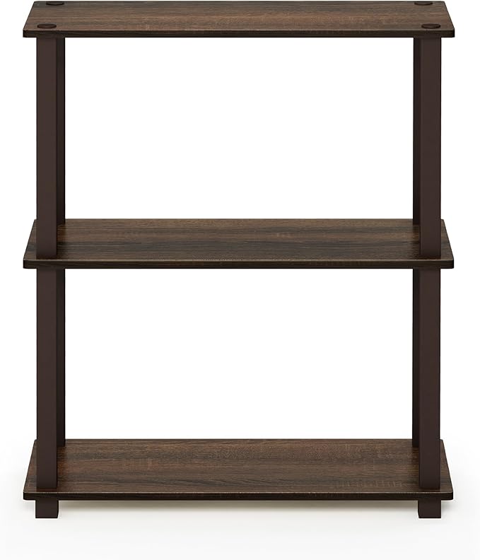 Furinno TURN-S-TUBE Storage Shelves, 3-Tier Book Shelf, Corner Shelf, Toolless - Image 5