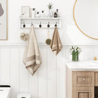 Homode Coat Rack with Shelf Wall Mount, 24 Inch Long Wall Shelf with Hooks - Image 3