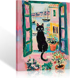 ALMLZL Henri Matisse Prints Open Window Black Cat Wall Art Modern Artwork Still by ALMLZL