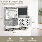 Mail Organizer Wall Mounted, 2 Slots Key Holder - Image 5