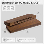 Homeforia Classic Walnut 18 inch Floating Shelf, High End Solid Real Wood Small - Image 2